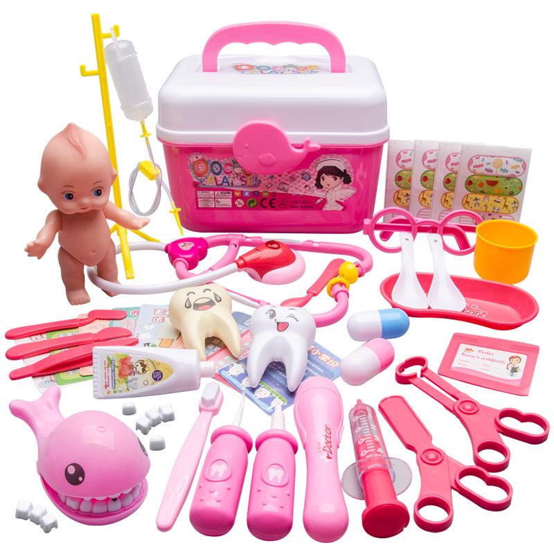 49pcs Kids Doctor Plat Set Doctor Nurse Toy Kit Dentist Playset