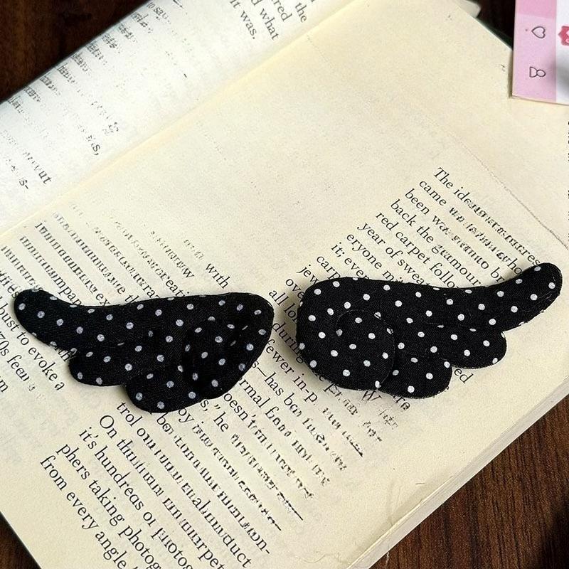 Korean Sweet Cute Dot Wings Fabric Hairclips for Women Girls Duckbill Clip Barrettes Hair Styling Accessories Hairpin Daily Wear