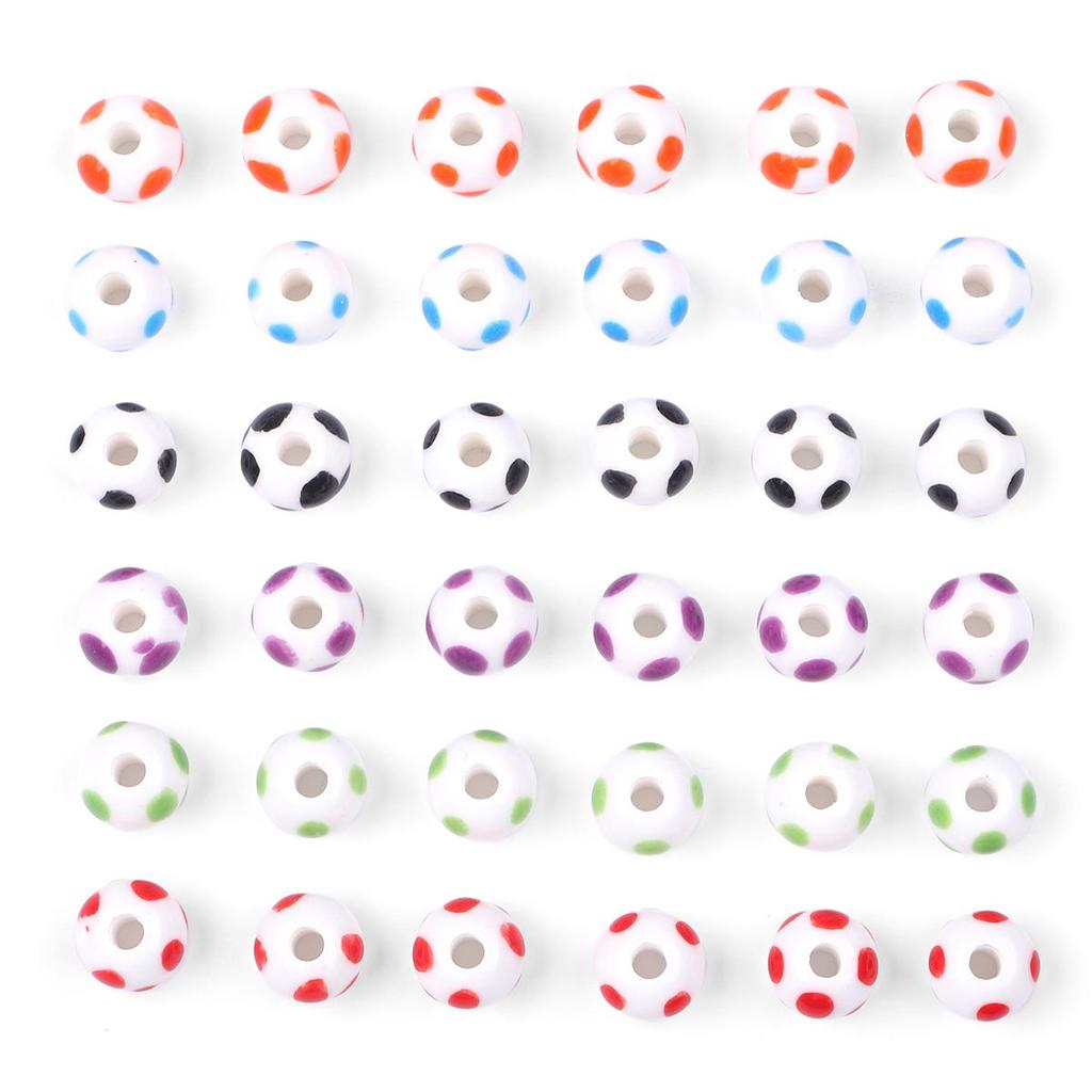 2 Stück 9*12mm Farbglasur Keramikperlen Großloch Punkte Flache Perlen zur Schmuckherstellung DIY Halskette Armband Ohrring