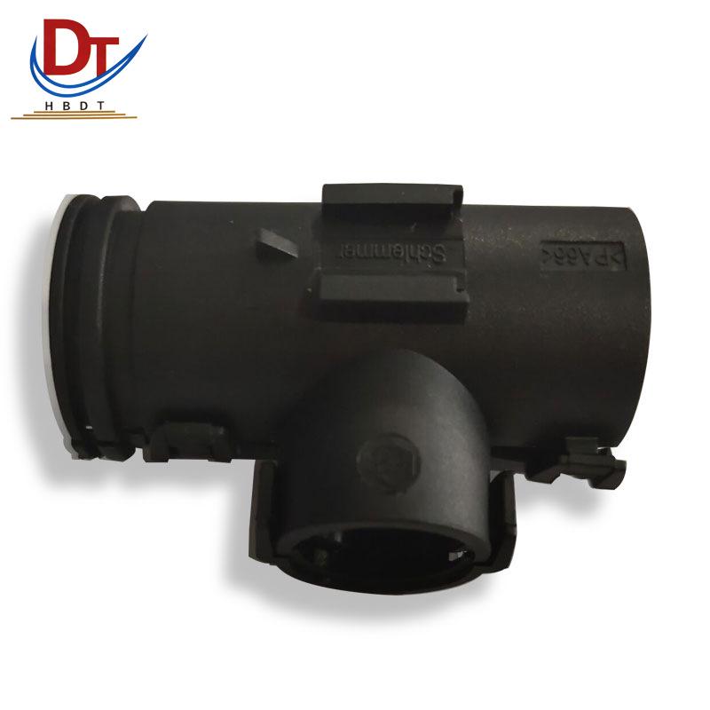 Automotive Three-way Corrugated Pipe Clamp T-type Black Plastic Zip Tie Fixing Connector Three-way Pipe Clamp 9806141