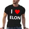 Camiseta de Verano Casual con Estampado 'I Heart Love Elon Musk Fan Space Gift'