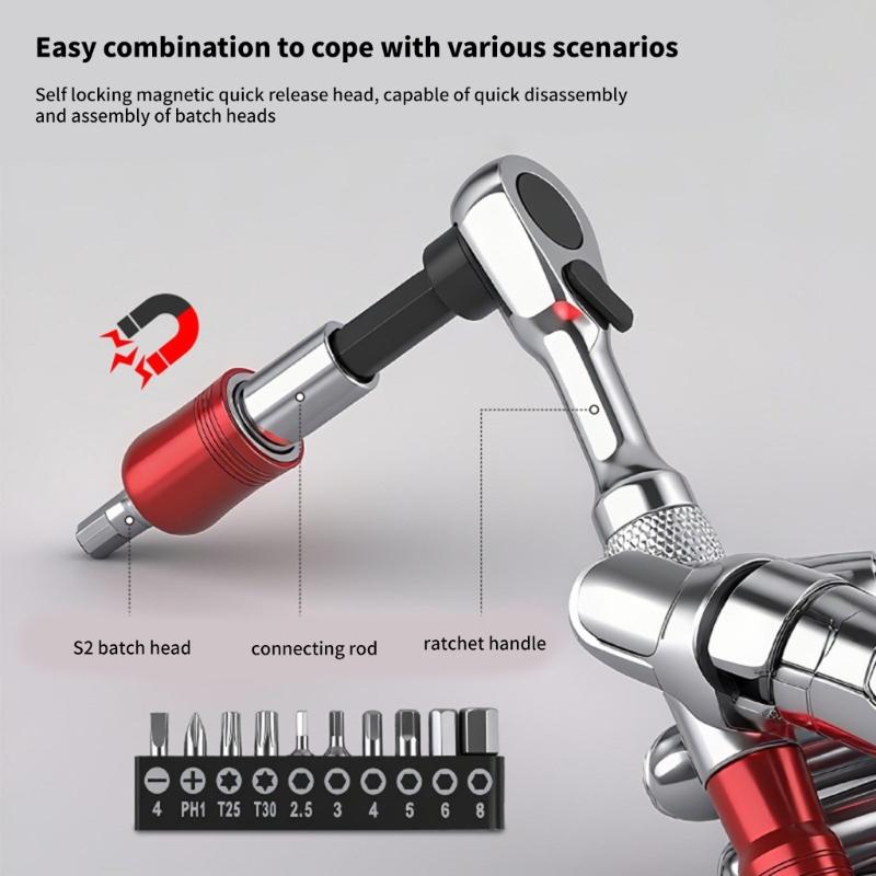 Tragbares 14-teiliges Fahrrad-Wartungswerkzeug Multifunktionales Reparaturset Ratsche Griffschlüssel Reifenheber Enthalten