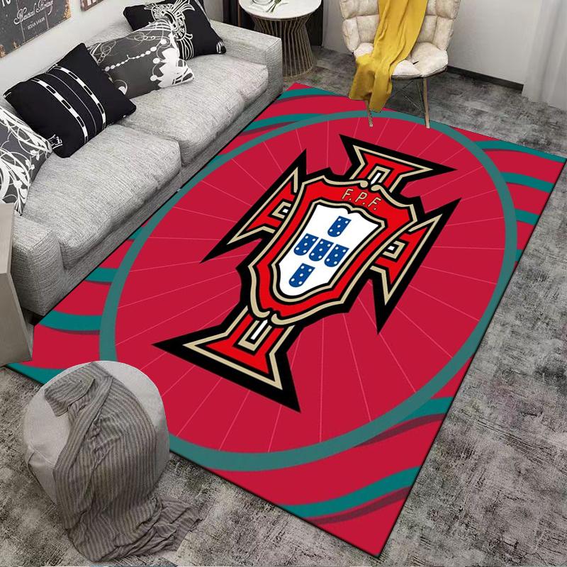 Portugal FPF Logo Red carpet Non-slip rug suitable for living room and bedroom sofas