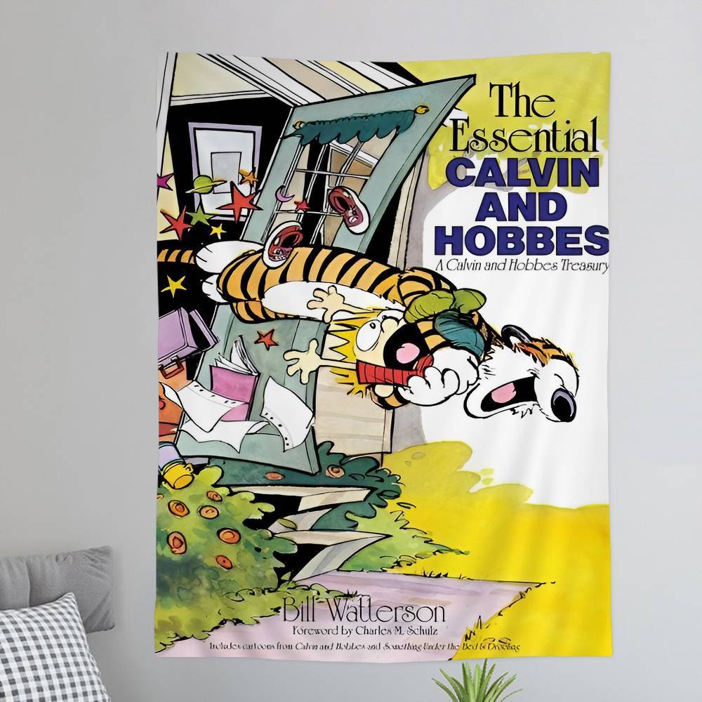 CCalvin And HHobbes Cartoon Tapestry for Living Room Home Dorm Decor INS Home Decor