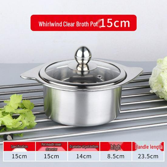 Stainless Steel Single-Serve Mini Hot Pot with Induction Compatibility and Extra Thick Design for One Person
