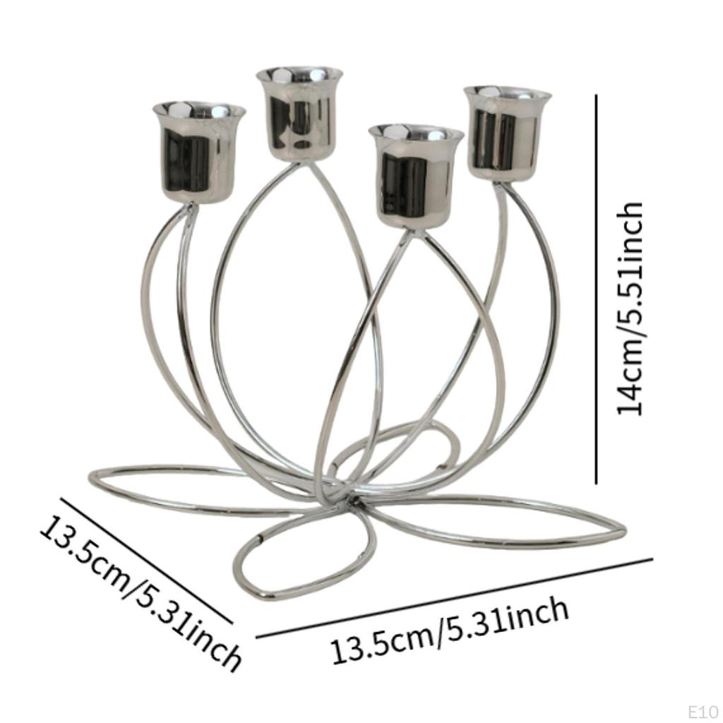 Decorative Iron Candelabra for Office And Bathroom with Pillar Candle Holder
