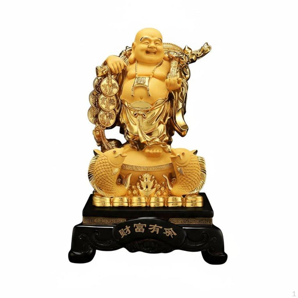 Gold Buddha Statue Dragon Figurine Decorative Buddhist Items for