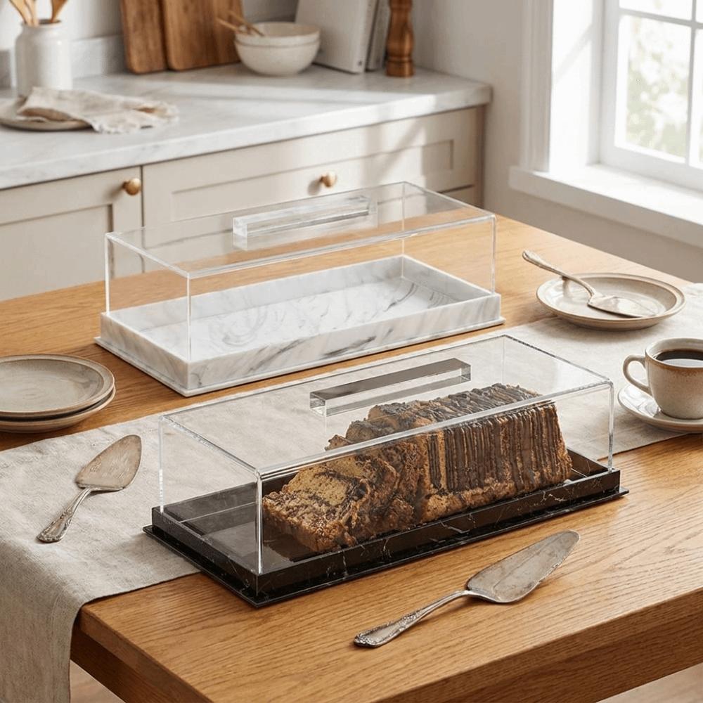 Dust-proof Cake Packaging Box Non-slip Bottom Bread Storage Container Cake Display Tray Hotel