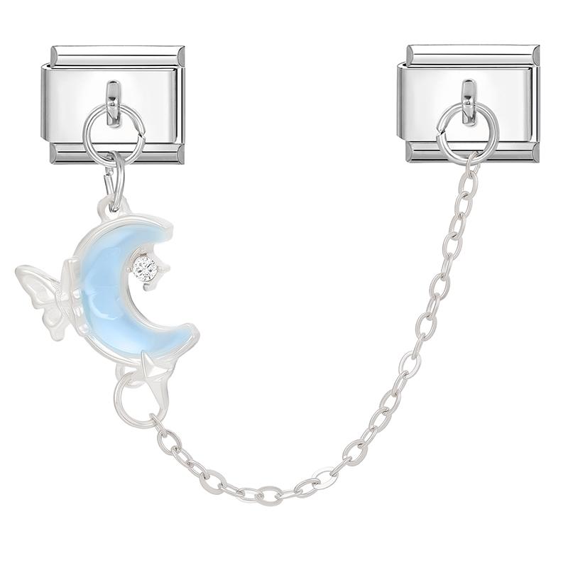 Simple Design Butterfly Star Heart Tassel Chain Pendant Italian Charm Links Fit 9MM Stainless Steel Bracelet DIY Making Jewelry