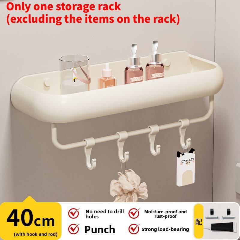 Bathroom Wall Storage Shelf With No Holes Required Design For Home Organization