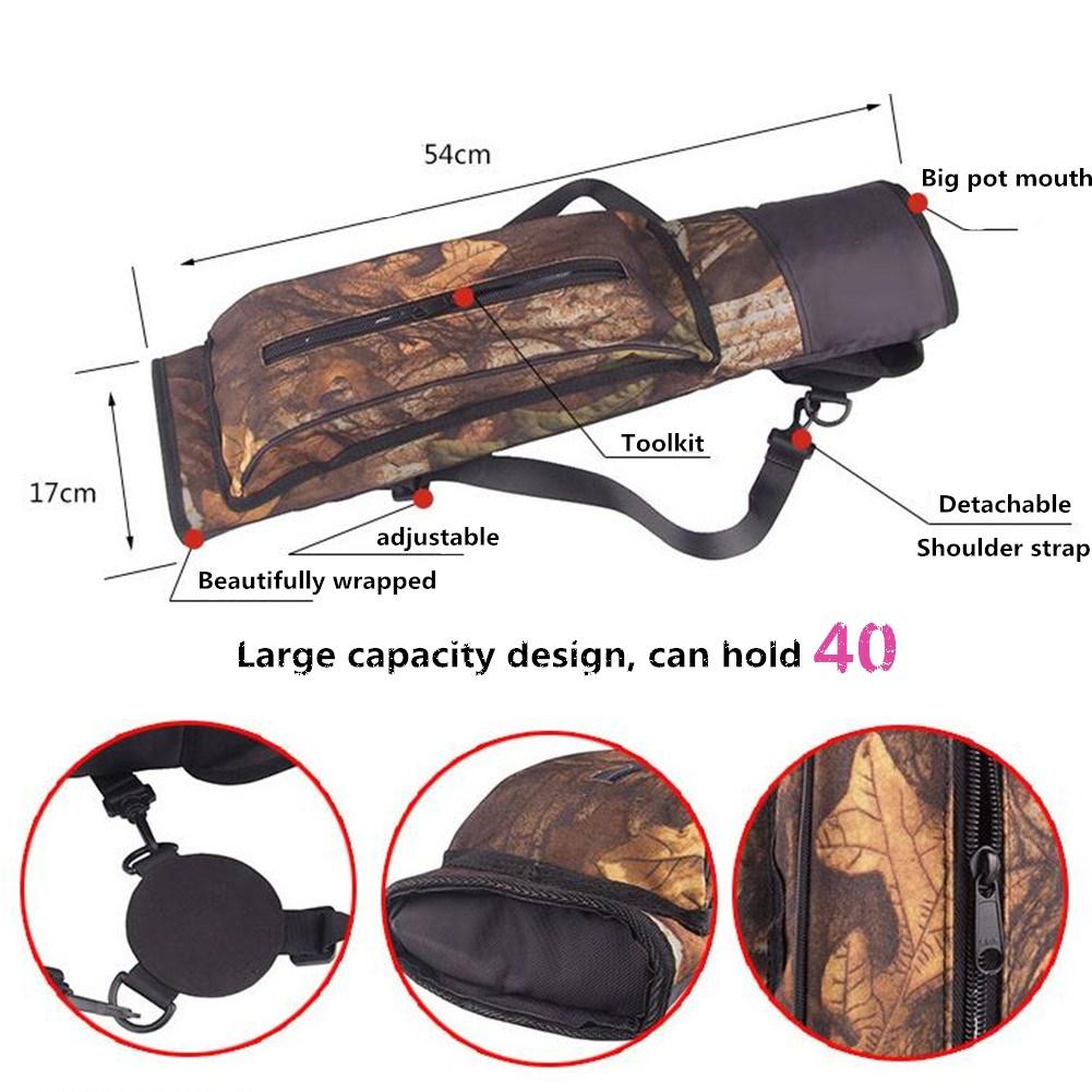 Large Capacity Outdoor Hunting Back Arrow Quiver Archery Bow Arrow Holder Belt Bag