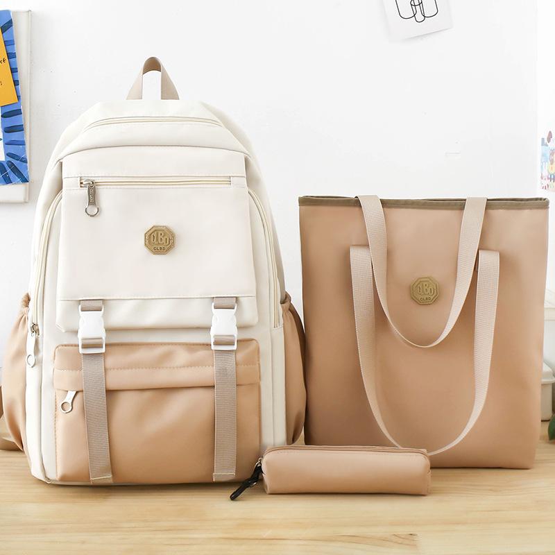 

School bag, girls, junior high school students, high school students, children s backpack, primary school students three-piece set 2025 lightweight