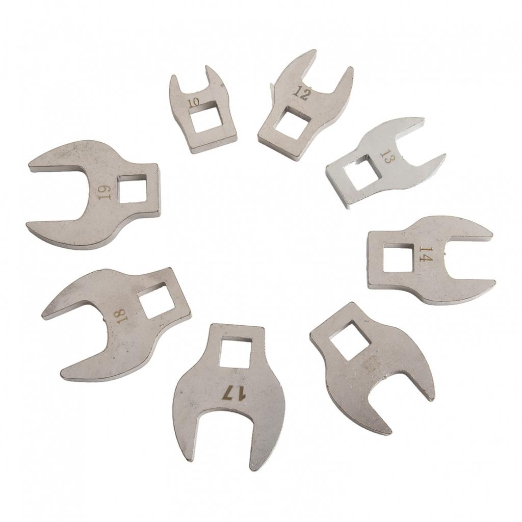 Wrench Accessories Complete Metric Crowfoot Tool Kit with Eight Pieces