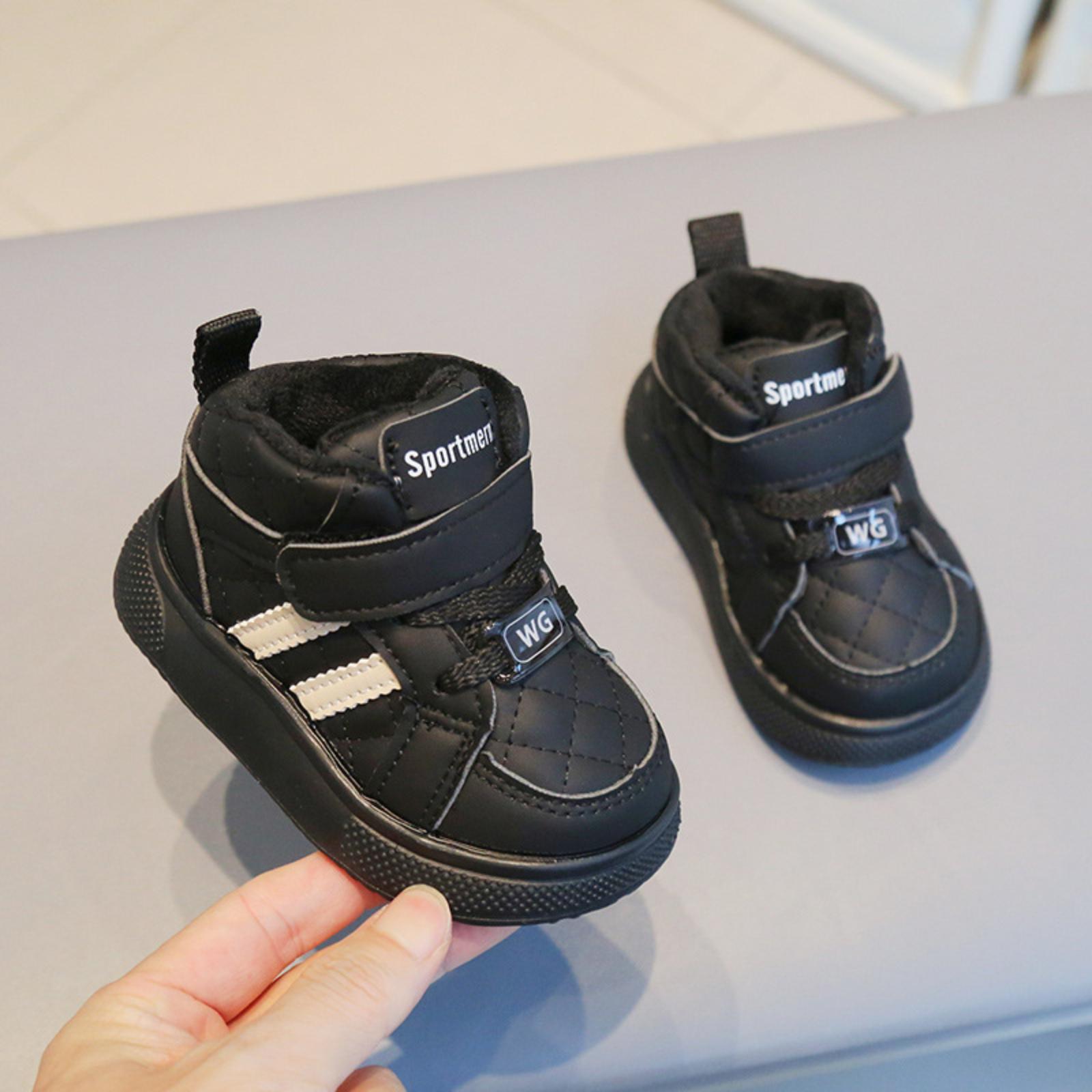 

Boys And Girls Short Boots Children s Toddler Shoes Plus Velvet Warm Children s Shoes 15 чёрный