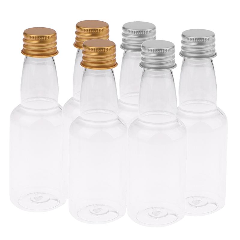 10 Stück 50 ml Mini-klare Haustier-nachfüllbare kleine Weinflaschen für Party, Hochzeit, Schnapsflaschen mit auslaufsicherem Schraubdeckel