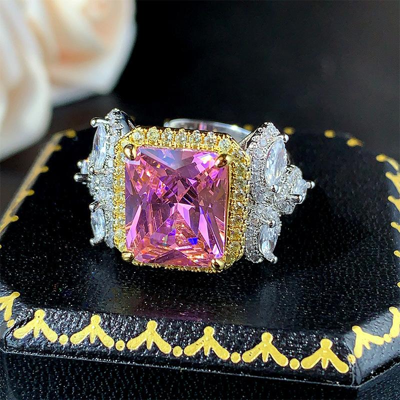

Ювелирные изделия, кольца, ювелирные изделия, цветное сокровище, фиолетовый свет изменит цвет, красный корунд, синяя шпинель, модные легкие роскошные женские украшения