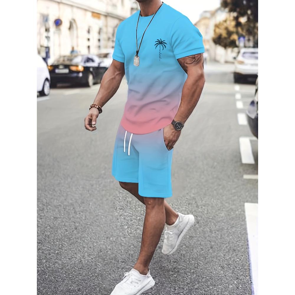 Men's Short-sleeved Shorts Casual Suit Fashionable Simple Sports Suit Comfortable Breathable Unisex Sports Clothing