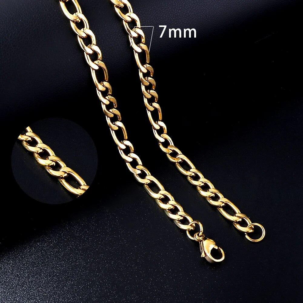 ASONSTEEL cubansk kjede halskjede for menn kvinner punk rustfritt stål fortauskant kjede chokers vintage gullfarge solid metall colla