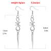 Gothic long fringed rivet pendant, ear hanging earrings, trendy thorn earrings