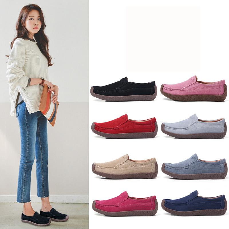 Mocassini in Vera Pelle Scarpe Basse Donna Primavera Estate Comode Sneaker Morbide Scarpe Casual di Alta Qualità Ballerine Slip On 42