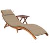 Day and Night - Day and Night Garden Lounger with Table and Cushion In Solid Acacia Wood