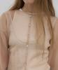 Obeodyupeulleeo Sheer Glossy Cardigan_Nude Beige