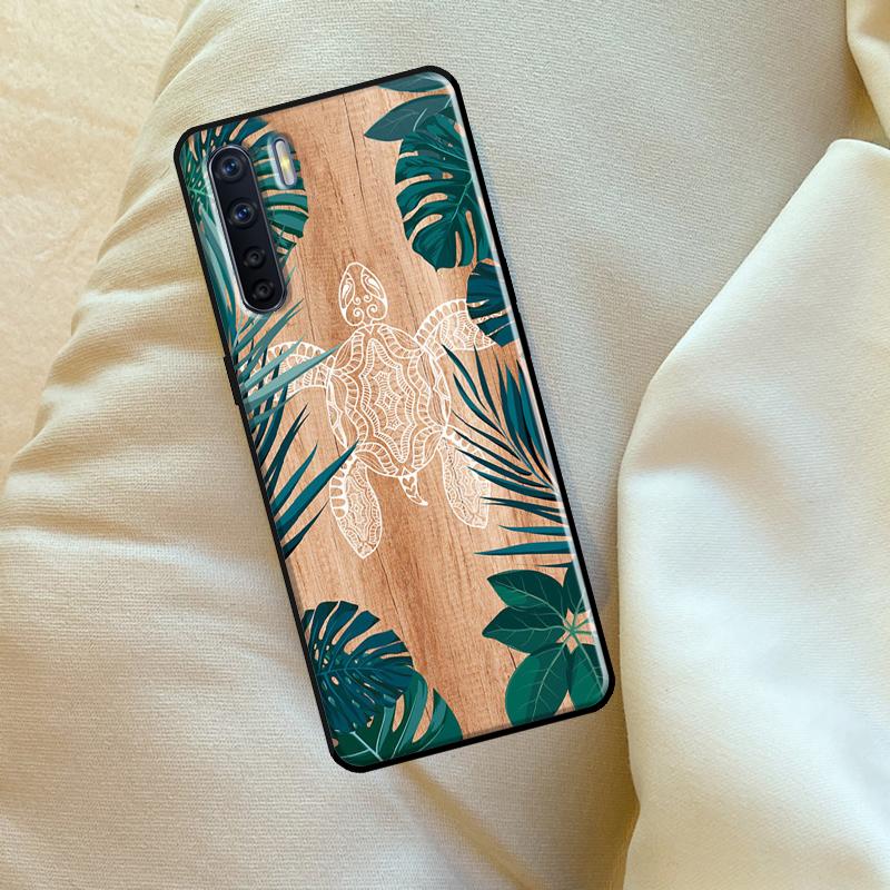 Mandala Wood Floral Case For Oppo A98 A78 A18 A38 A58 A5 A6 Pro A54 A74 A94 A17 A57 A80 A60 A40 A96 A76 A16 A15