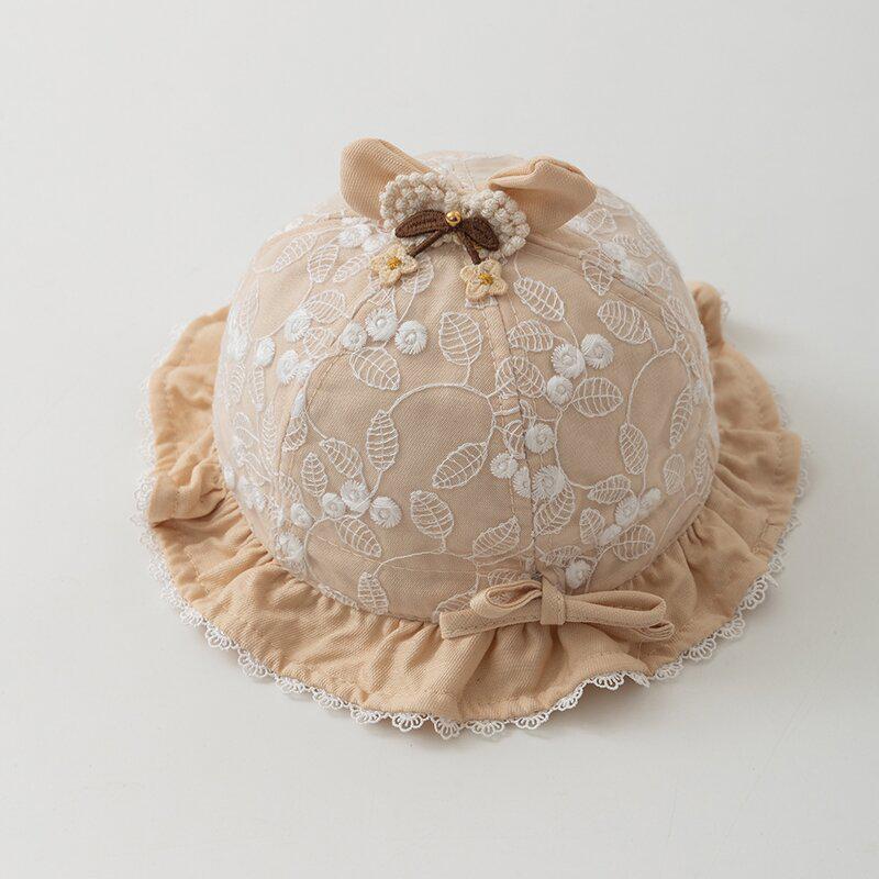Korean Style Children's Sun Protection Lace Bucket Hat for Girls