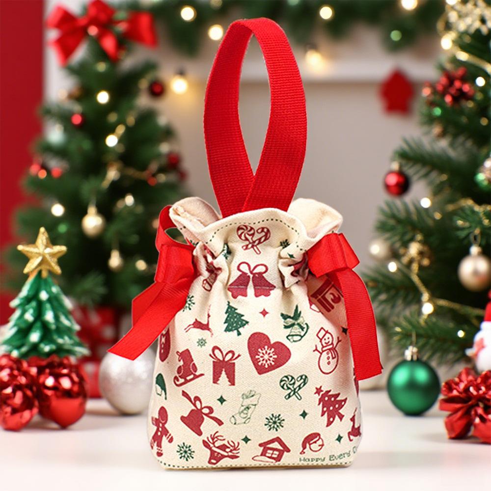 Christmas Creative Hand Gift Bag Christmas Eve Apple Packaging Bag Christmas Gift Bag Handheld Candy Canvas Bag
