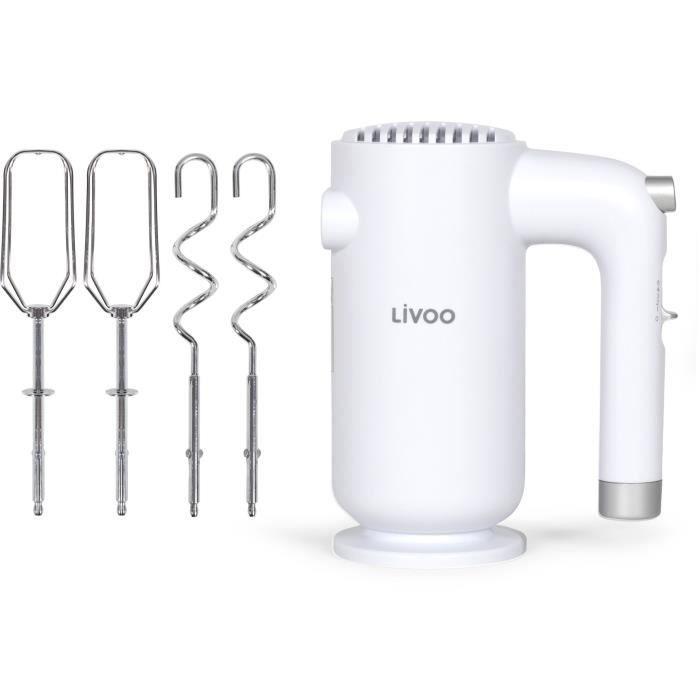 Batteur électrique - LIVOO - 250 W - 5 vitesses - Fonction turbo - Blanc