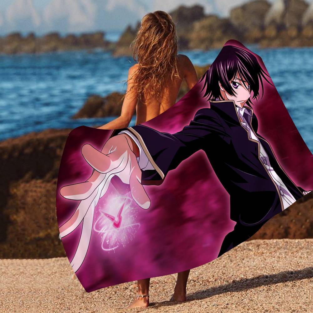 Most popular animation C-Code Geass Microfiber Printed Beach Towel Mountain Climbing Yoga Beach Swimming Absorbent Soft Towel