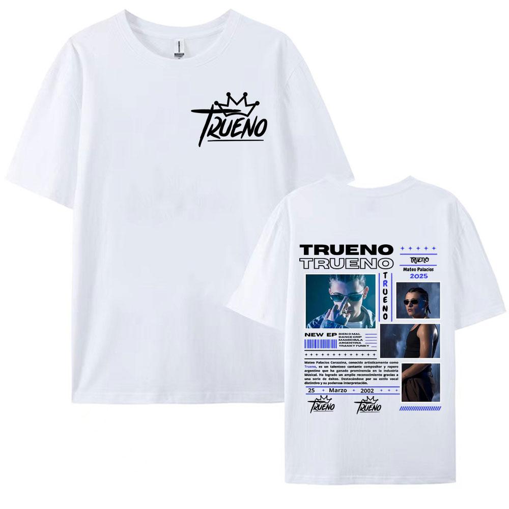 Rappeur Trueno Mateo Palacios Tournée d'Album 2025 Merchandising T-shirts Hommes Femmes 100% Coton T-shirts Hip Hop Décontracté Été T-shirt Pop Art