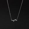 2021 New Style 925 Sterling Silver Heartbeat Necklace: Trendy Hollow Heart Pendant Clavicle Chain for Women