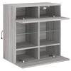 Wall Mounted TV Cabinet with LED Lights Grey Sonoma 58.5 x 30 x 60.5 cm