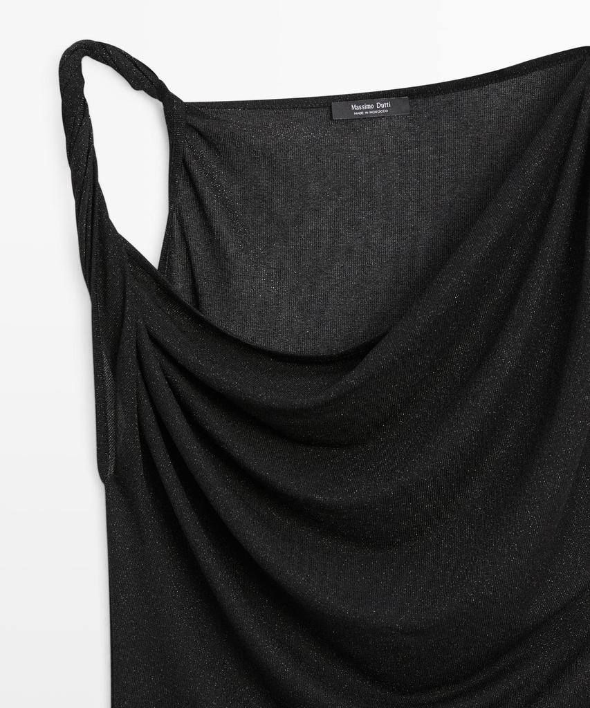 Masimodutti Drape Glossy Knot Detail Top