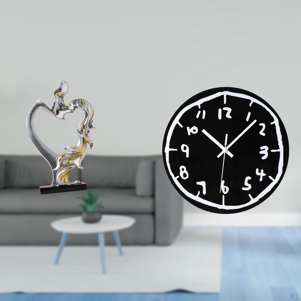Figurine Clock Modern Minimalist Art Statue for Bedroom Wedding Bookshelf Cabinet Home Kitchen