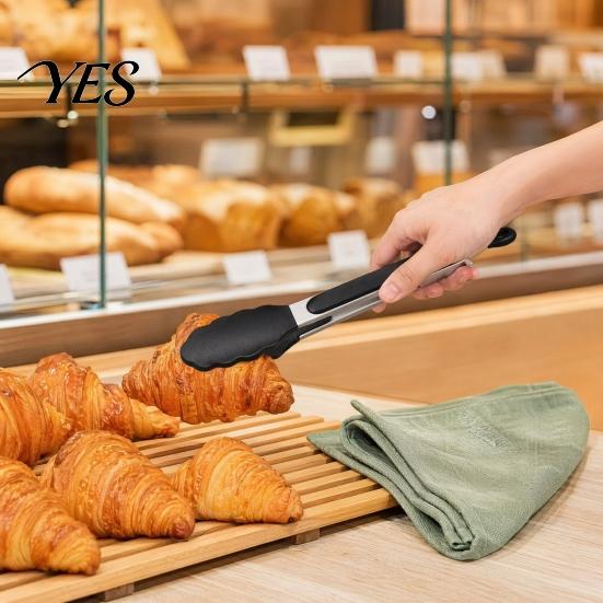 Kitchen Tongs for Cooking And BBQ, Heat-Resistant 9 Inch Food Safe with Silicone Tips, Non-Stick Dishwasher Tools Durable