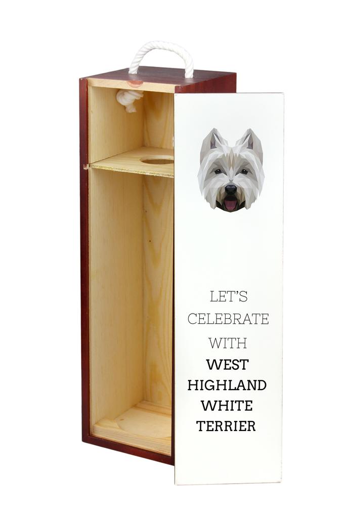 West Highland White Terrier, Westie - Geometryczne Pudełko Ze Zdjęciem I Napisem Na Wino Marki Art-Dog