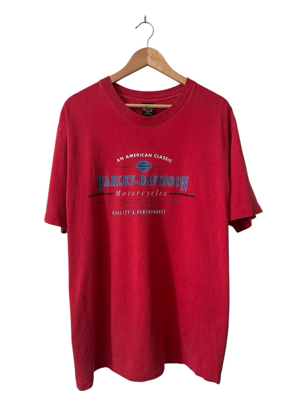 

Vintage Harley Davidson T Shirt Men’s XL Red Iowa Hawk I 90’s USA Single Stitch M