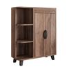 Narrow Shoe Cabinet, Double-Door, Shoe Rack with Open Compartments, Wood Look, Multi-Purpose Cabinet for Hallway, for Small Spaces, with Top Shelf