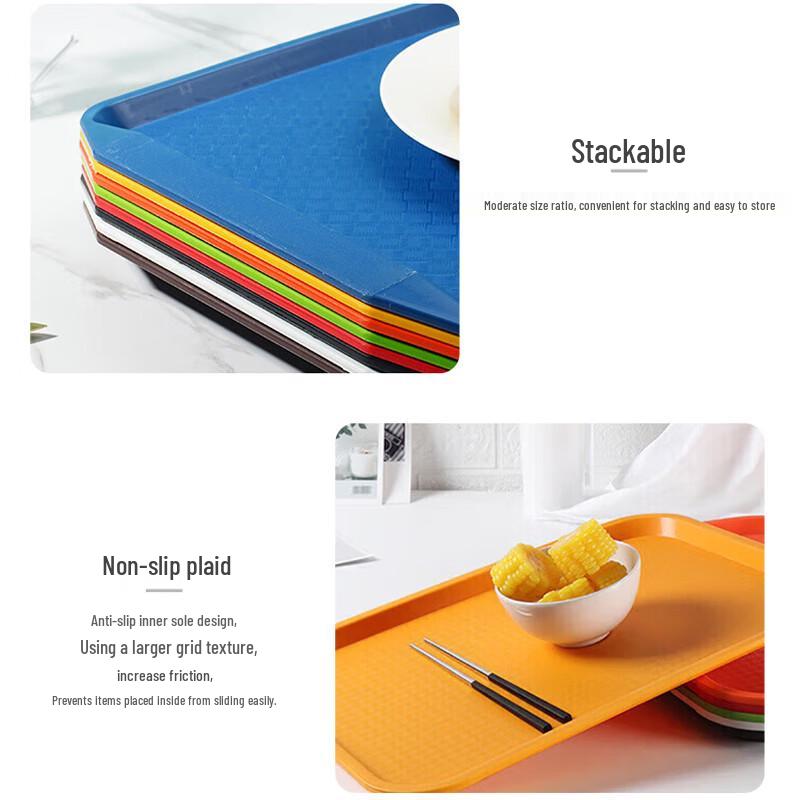 Yilan Commercial PP Anti-slip Rectangular Serving Tray with Handles