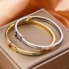 Luxury U Shape Clasp Bracelet Glitter Women's Open Bracelet  Valentine's Day Gifts