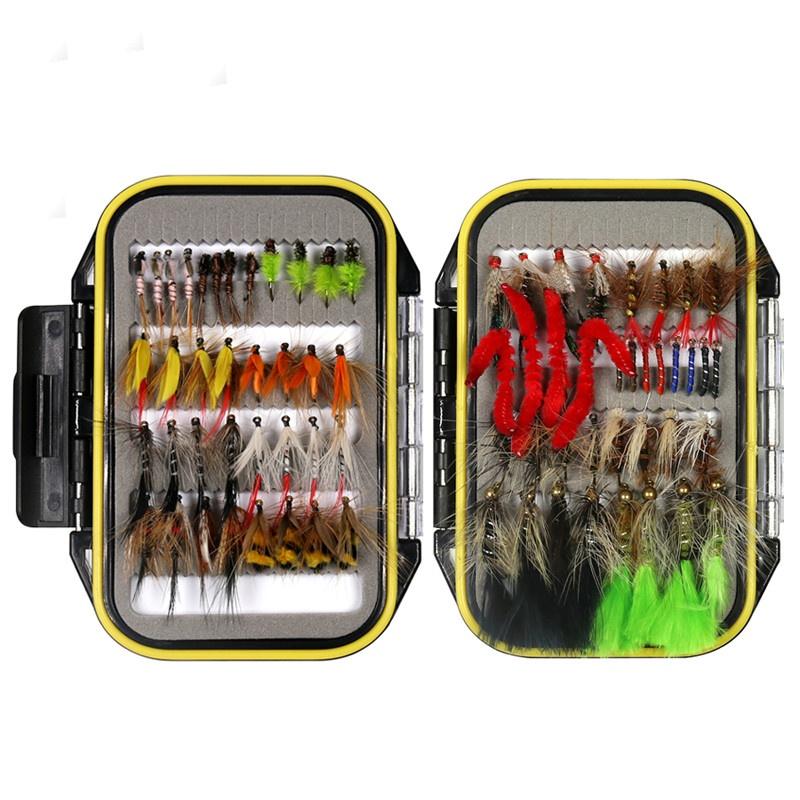 1 Pc Portable Fishing Baits Case Waterproof Dual-Layer Fly Fishing Bait Storage Box