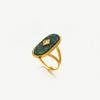 Creative Exquisite Vintage Open Rings Simple Shell Oval Stone Rings Stainless Steel Women Jewelry Exaggerated Finger Ring Women