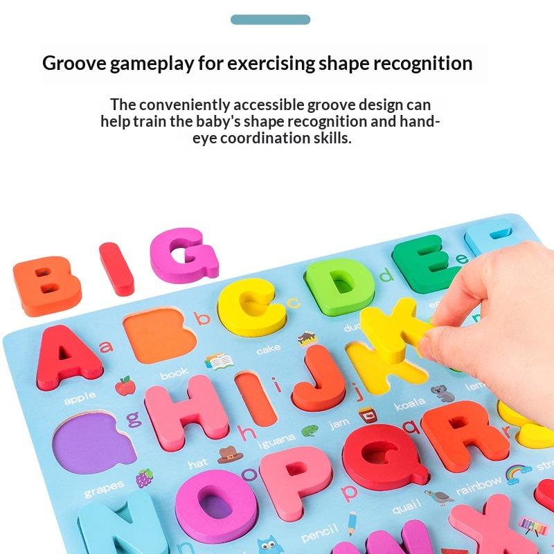 Wooden Puzzles For Toddlers Alphabet & Number Matching Games Montessori Learning Toys For Early Educational