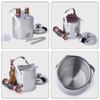 Cubo de Hielo Aislado de Acero Inoxidable de Doble Pared con Tapa Pinzas Almacenamiento Enfriador