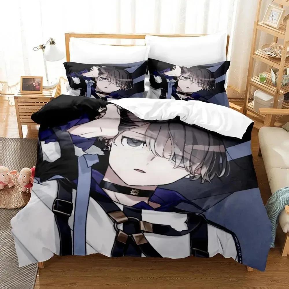 MILGRAM Single Double Quen King-Sized Dimensionsd Dimensions Beding Set Young Boys Bedrom Soft Duvet Cover Set 3D Printed Anime Bed Shet Set
