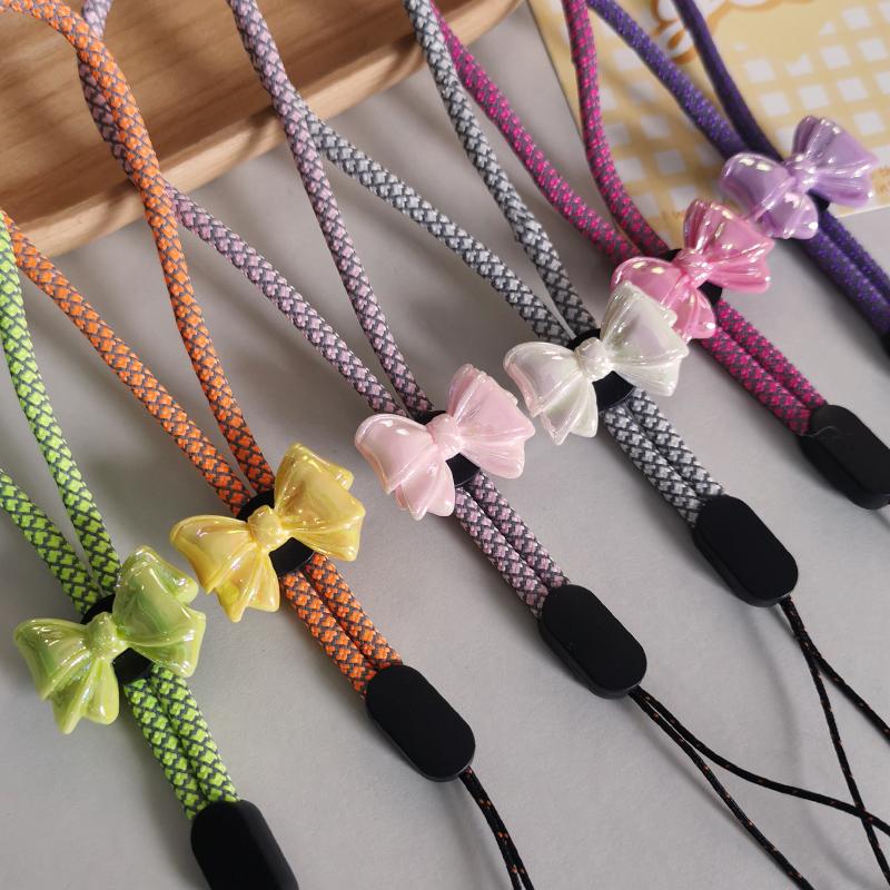 Mobile Phone Lanyard Bow Knot Fluorescent Dragon Pattern Cartoon Lanyard Short Wrist Strap with Strap Universal Anti Loss Strap