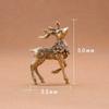 A Pair of Vintage Copper Deer Ornaments 2pcs Solid Brass Sika Deer Elk Living Room Ornaments Home Christmas Decoration