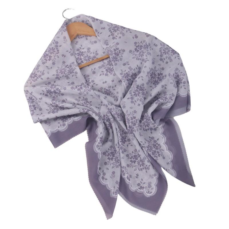 Cotton Linen Printed Square Scarf 110x110cm Lightweight Wrap Women Boho Style Headwrap Neck Accessory